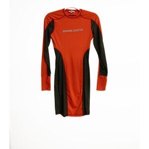 Shane Justine Orange & Black Long Sleeve Bodycon Dress
